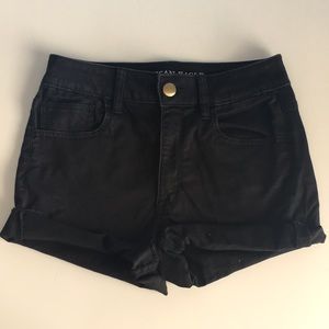 American Eagle Black High Rise Denim Shorts